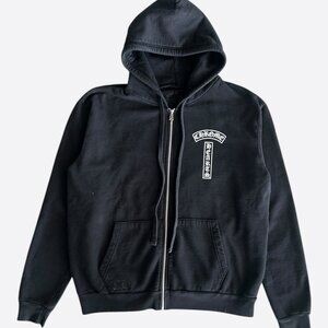 Chrome Hearts Black & White Floral T-Bar Logo Hoodie